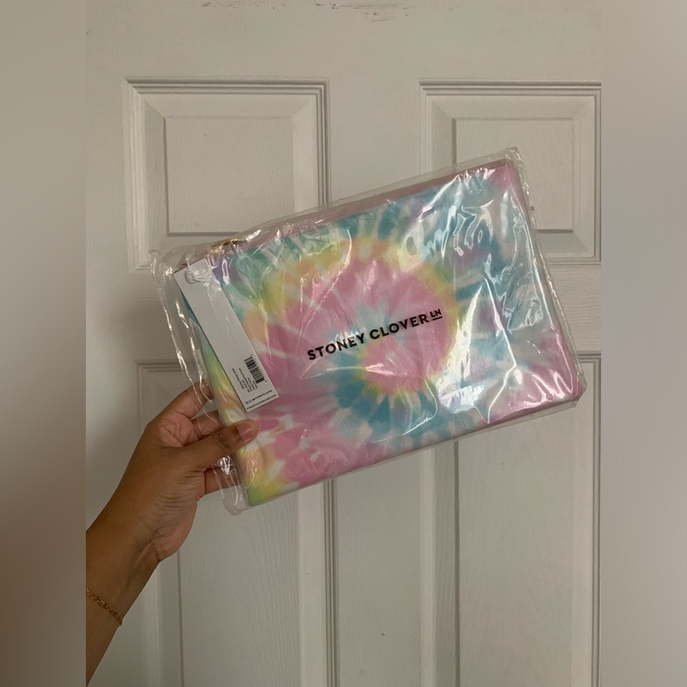 NWT Stoney Clover Printed Flat Pouch - Pastel Tie Dye